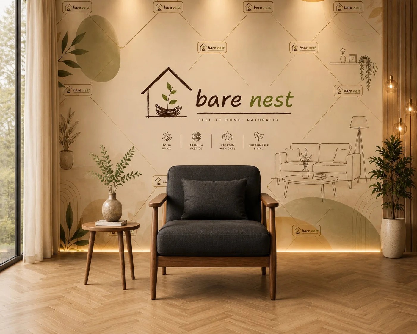 charcoal woodframe lounge chair 1s