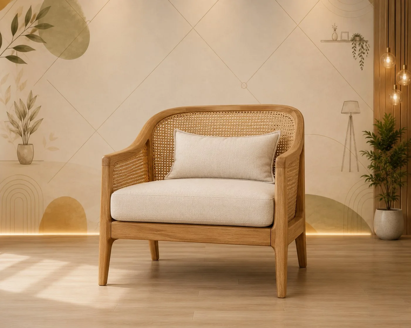 Coastal Cane Comfort Lounge Chair