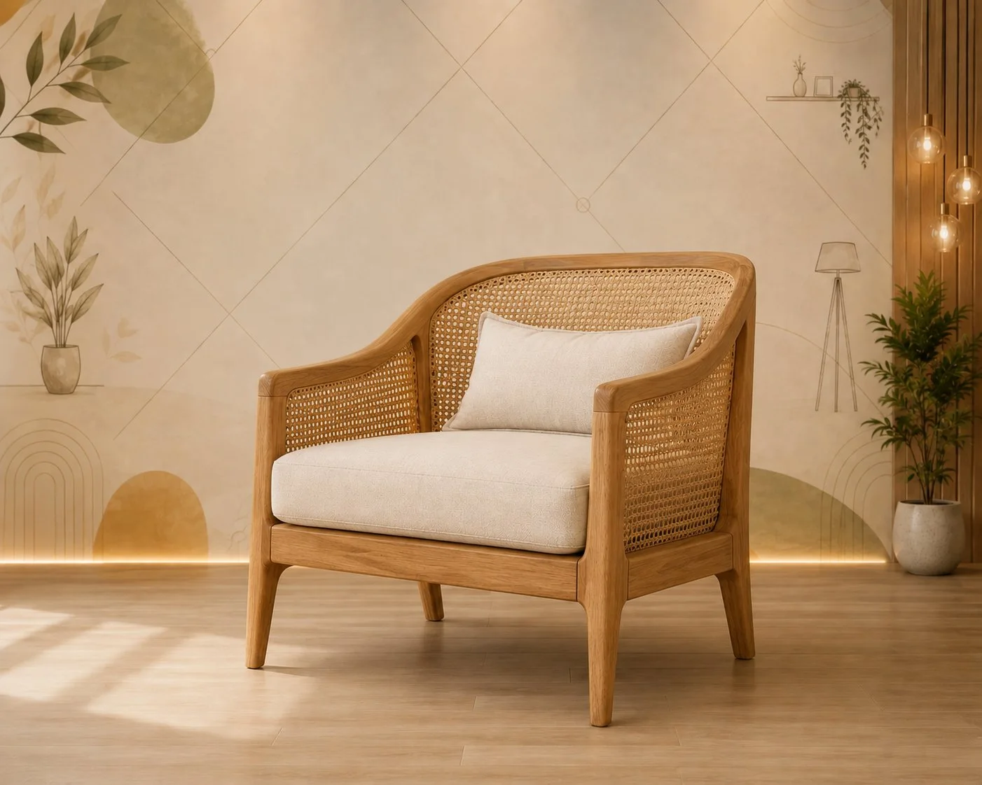 Coastal Cane Comfort Lounge Chair detail 3