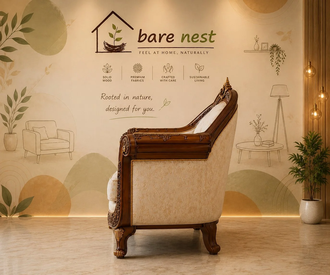 Royal Heritage Carved Lounge Chair detail 3