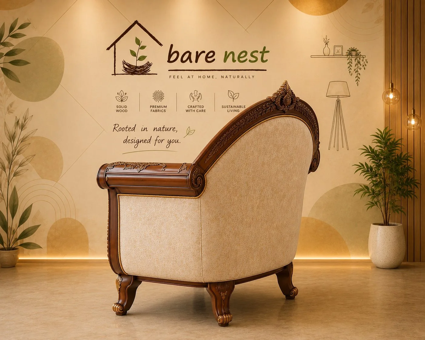 Royal Heritage Carved Lounge Chair detail 4