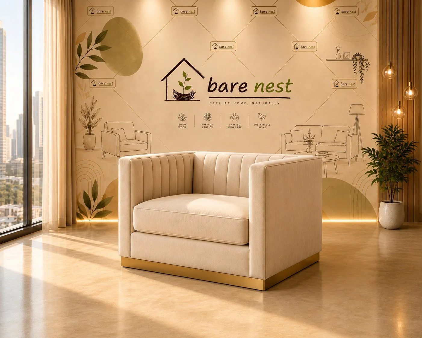 Luxe Channel-Back Accent Lounge Chair detail 2