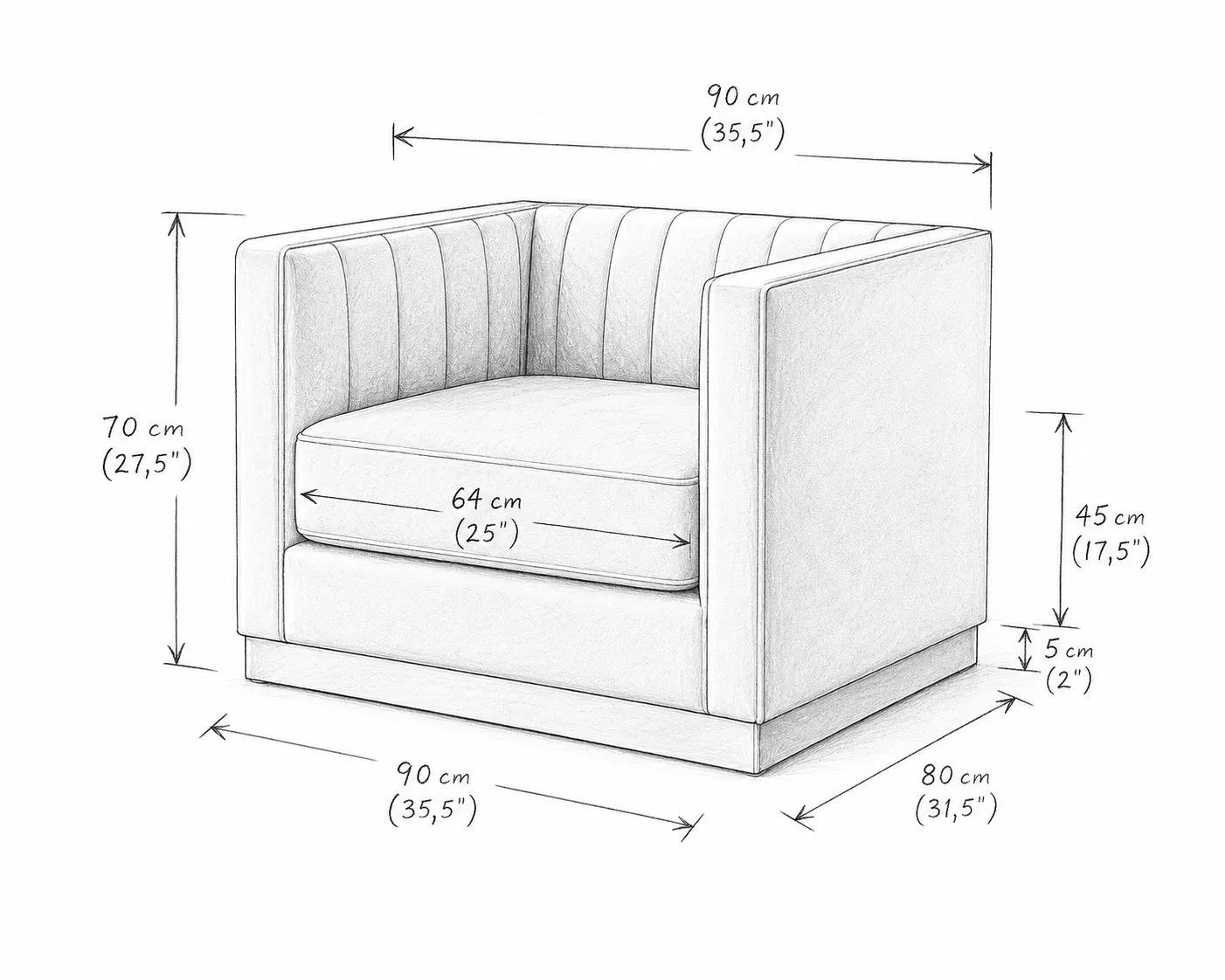Luxe Channel-Back Accent Lounge Chair detail 5