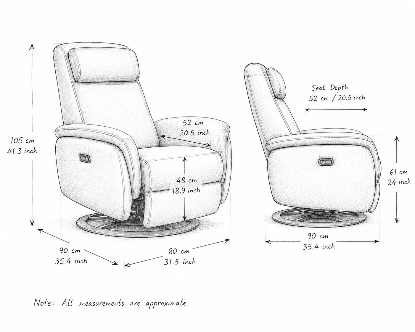 Luxe Reclining Comfort Chair detail 5