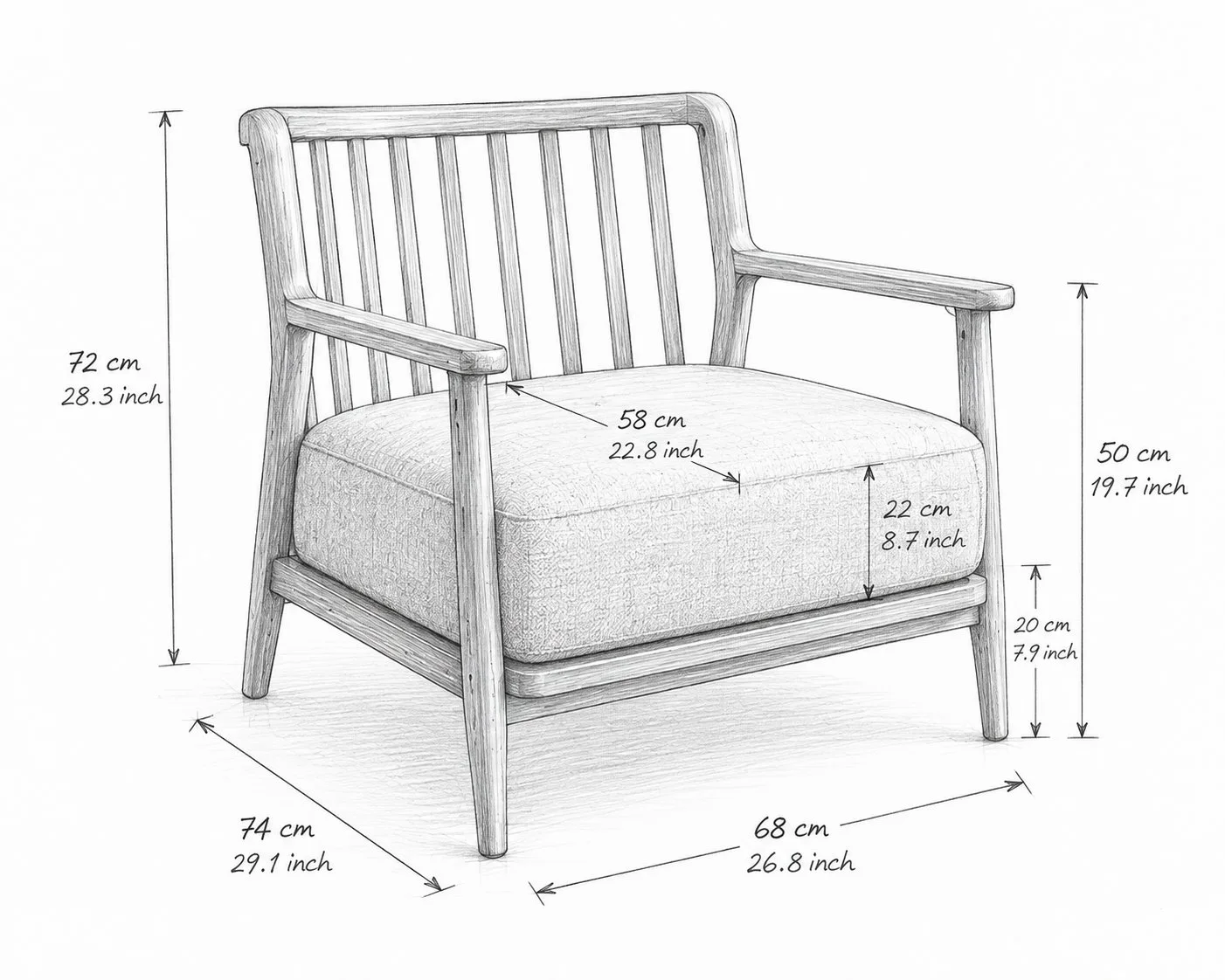 Natural Wood Lounge Chair detail 5