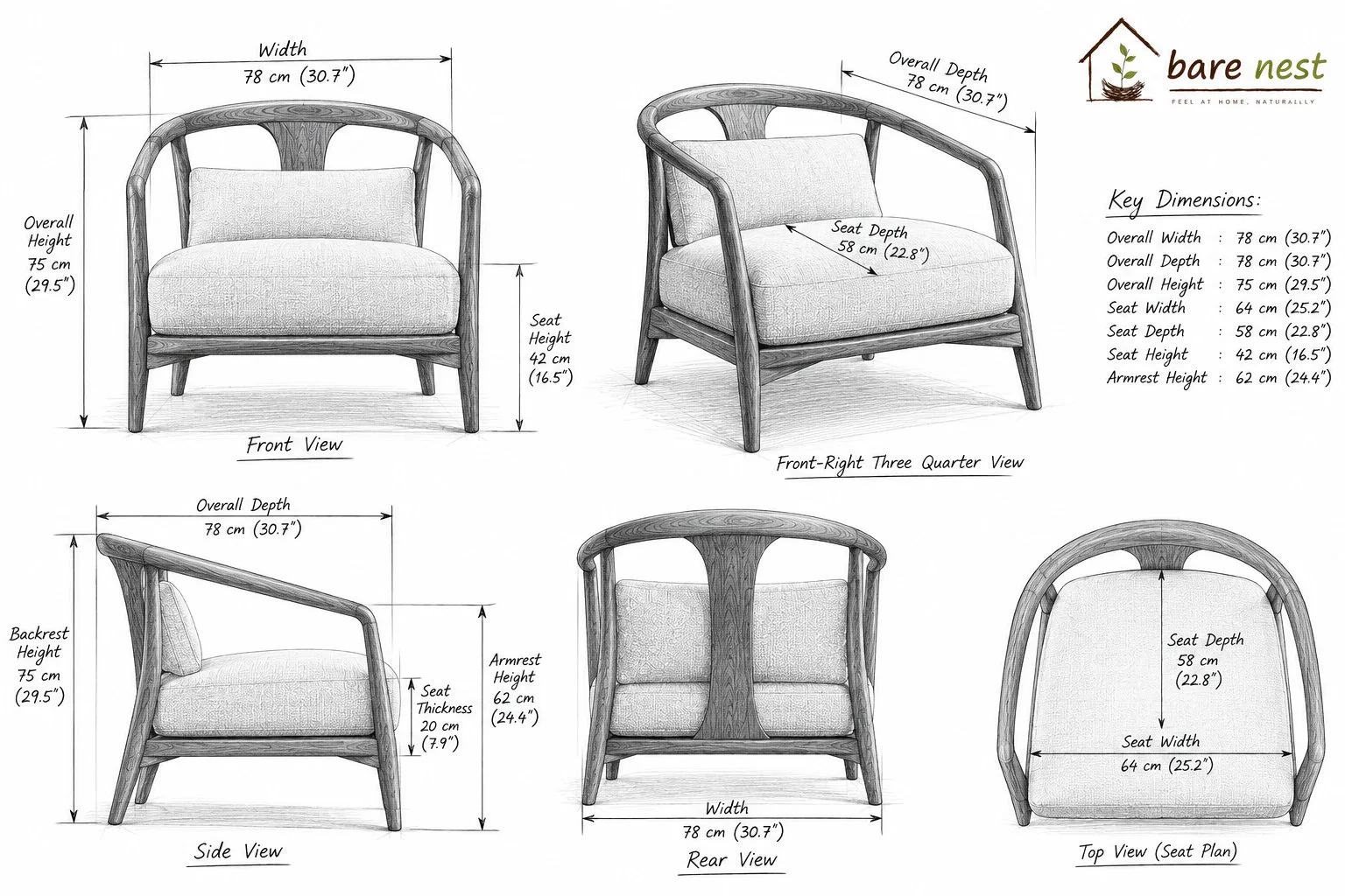 Artisan Wood Lounge Chair detail 5