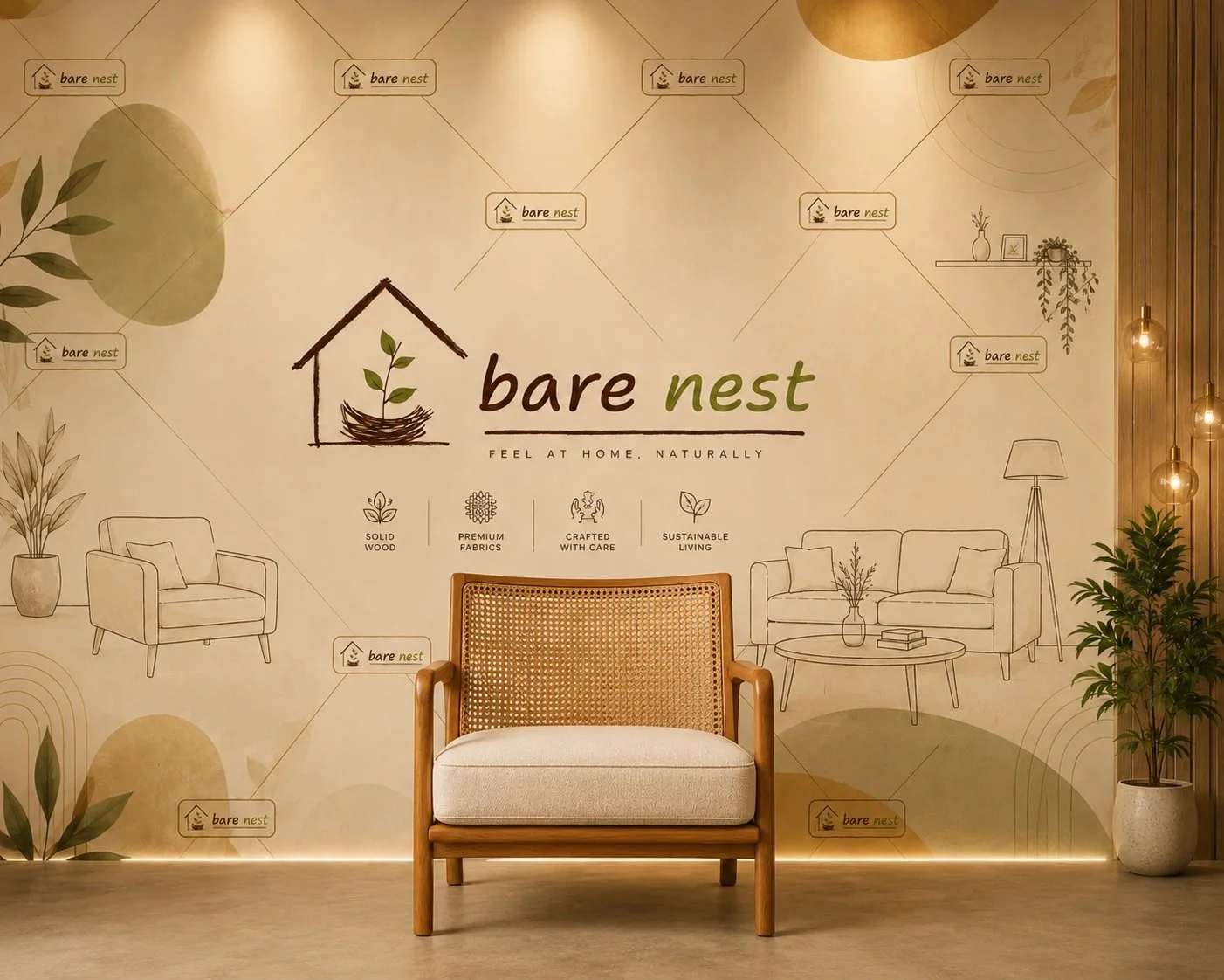 CaneCraft Wooden Lounge Chair