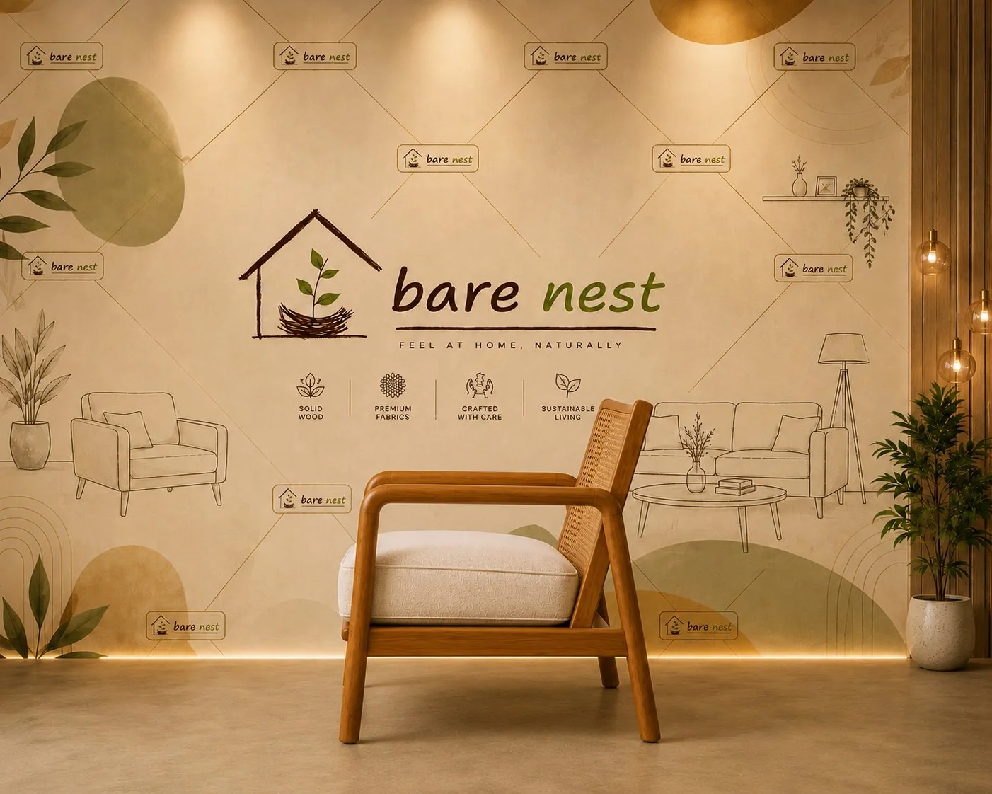 CaneCraft Wooden Lounge Chair detail 3
