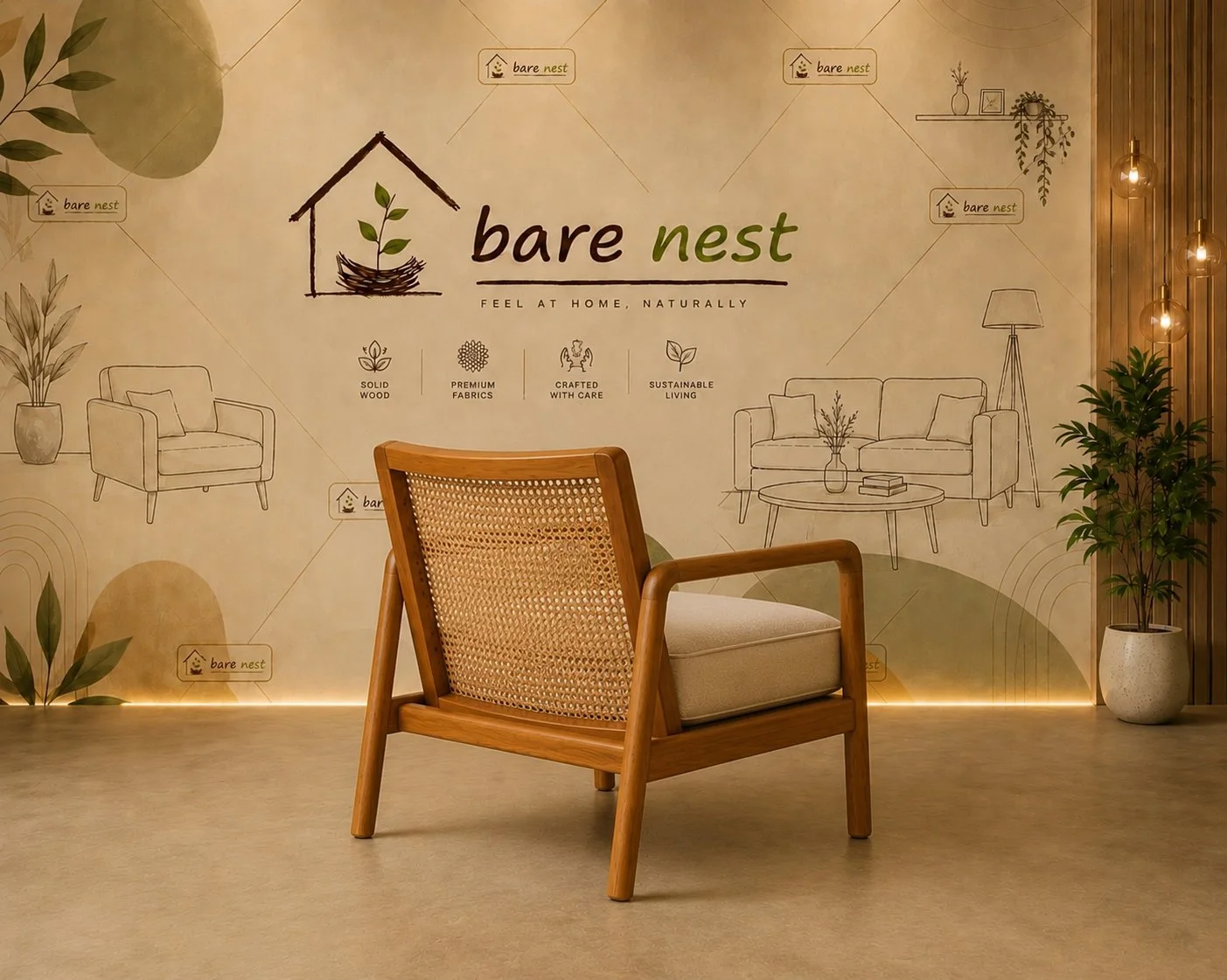 CaneCraft Wooden Lounge Chair detail 4
