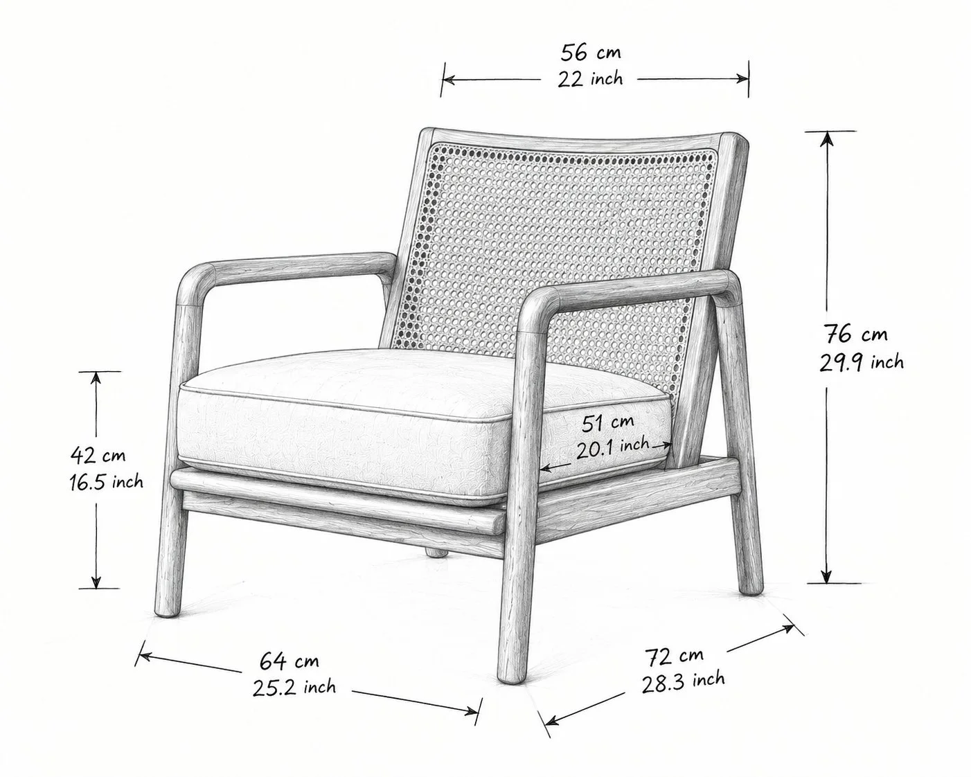 CaneCraft Wooden Lounge Chair detail 5