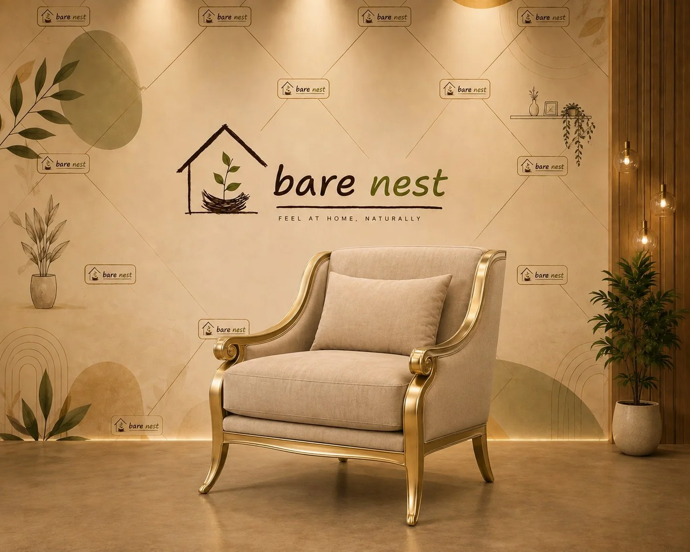 Regal Gold Accent Armchair detail 2