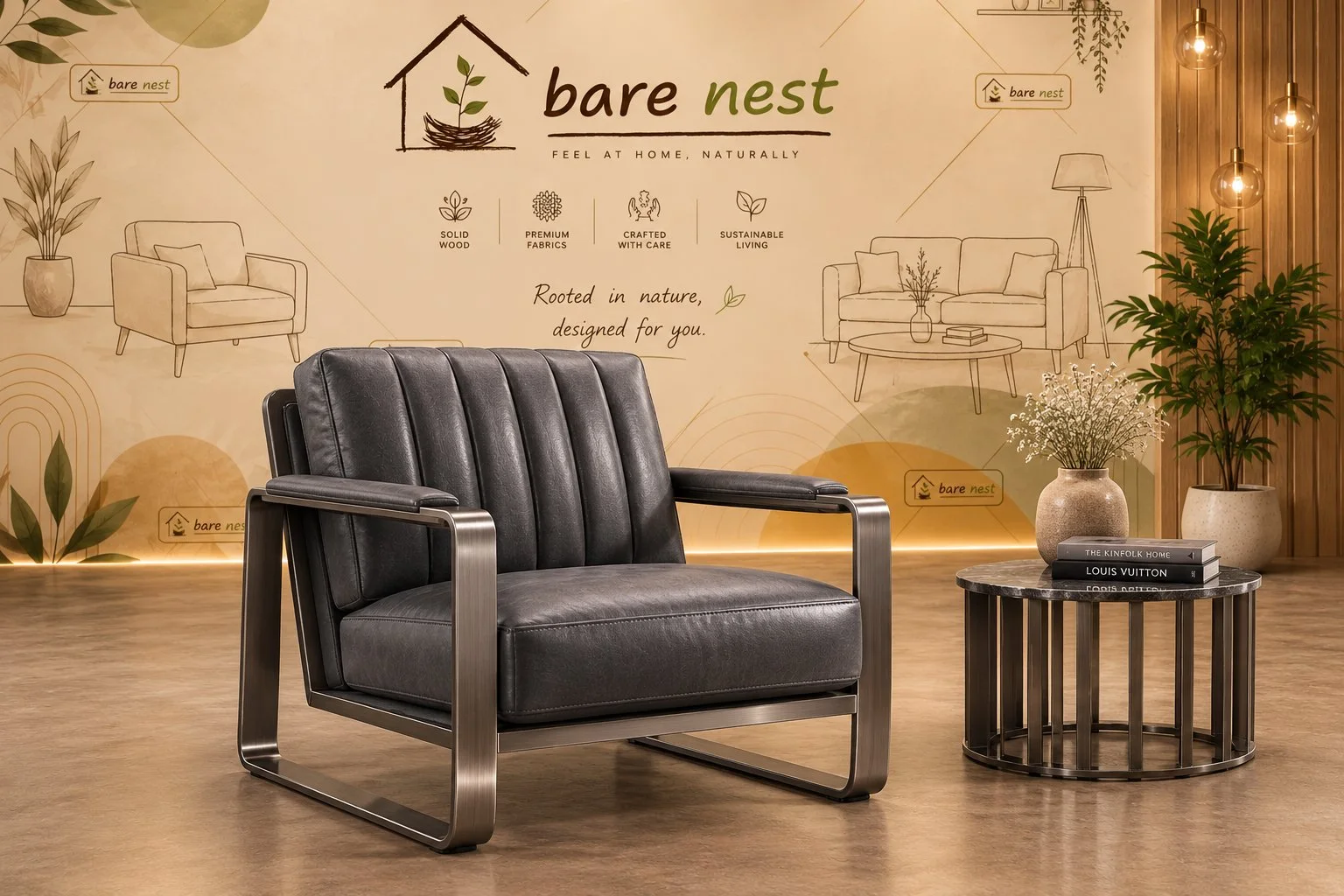 Urban Luxe Charcoal Armchair detail 2