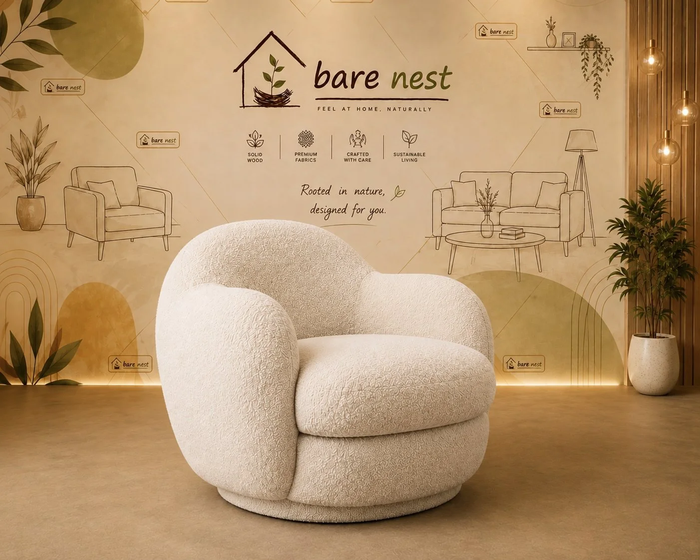 CloudNest Bouclé Lounge Chair