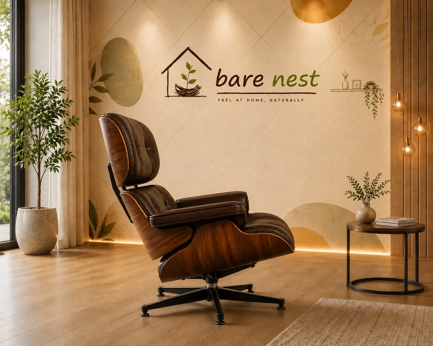 Luxe Leather Lounge Chair detail 3