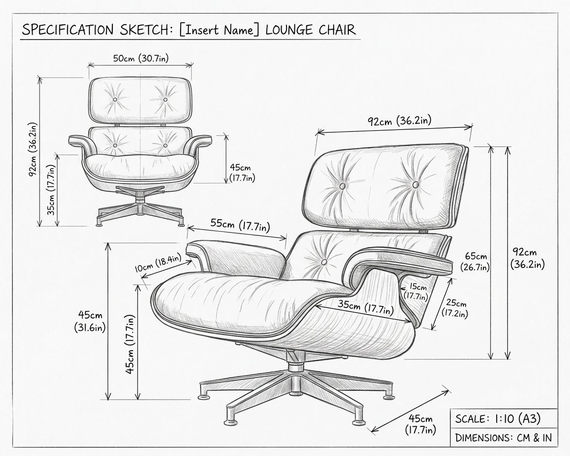 Luxe Leather Lounge Chair detail 4