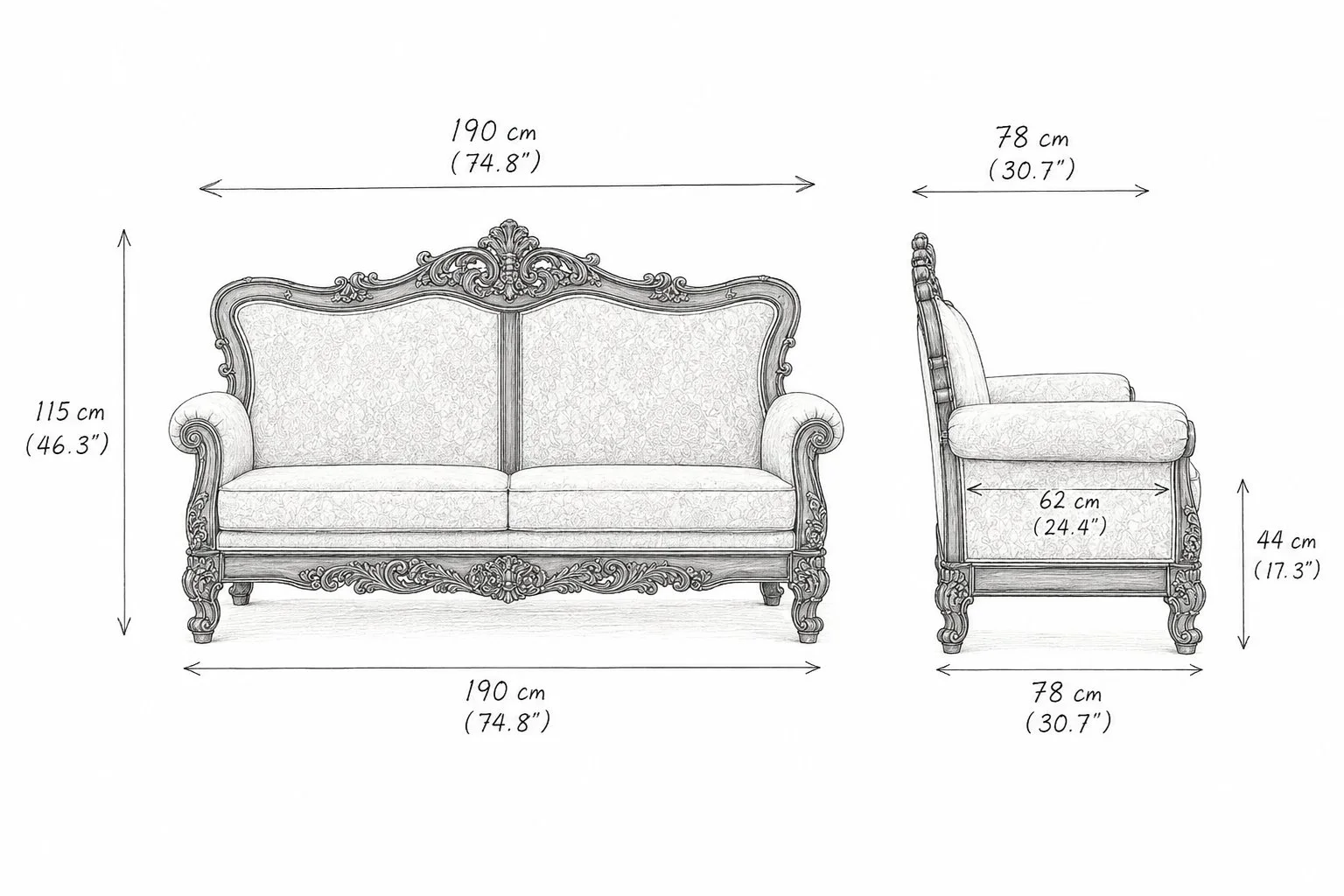 Royal Carved 2s detail 5