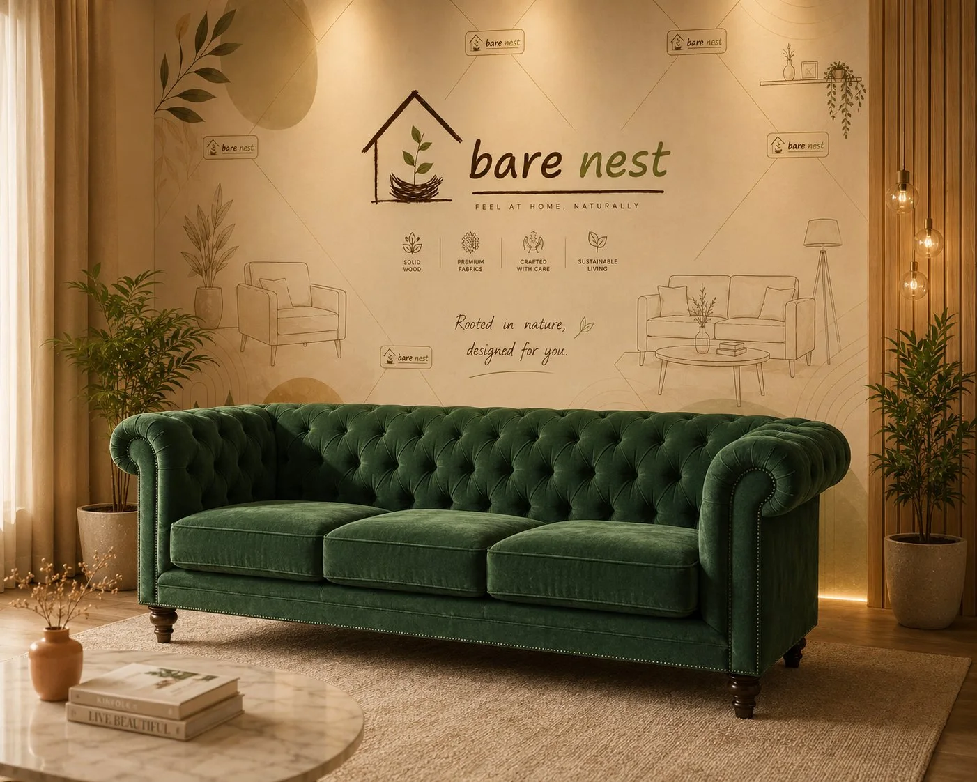 Emerald Classic Chesterfield 3s detail 2