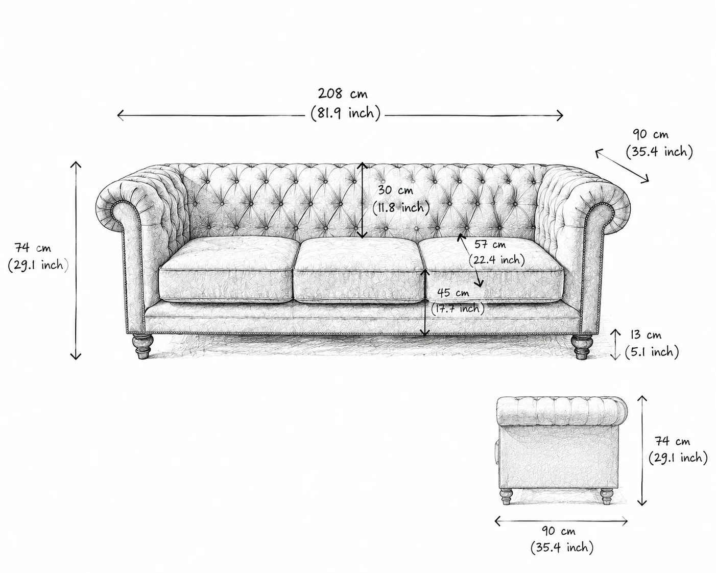 Emerald Classic Chesterfield 3s detail 5