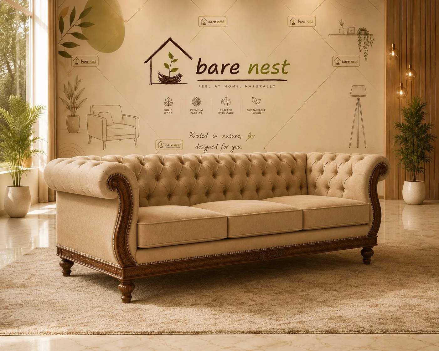 Imperial Tufted Chesterfield 3s detail 2