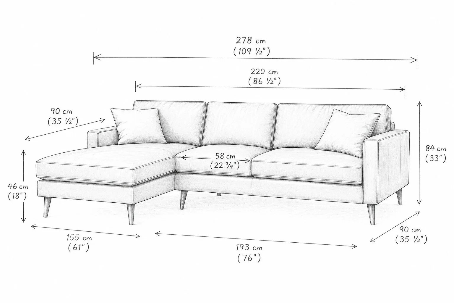 Cognac Luxe Modern L-Shape Sofa detail 5