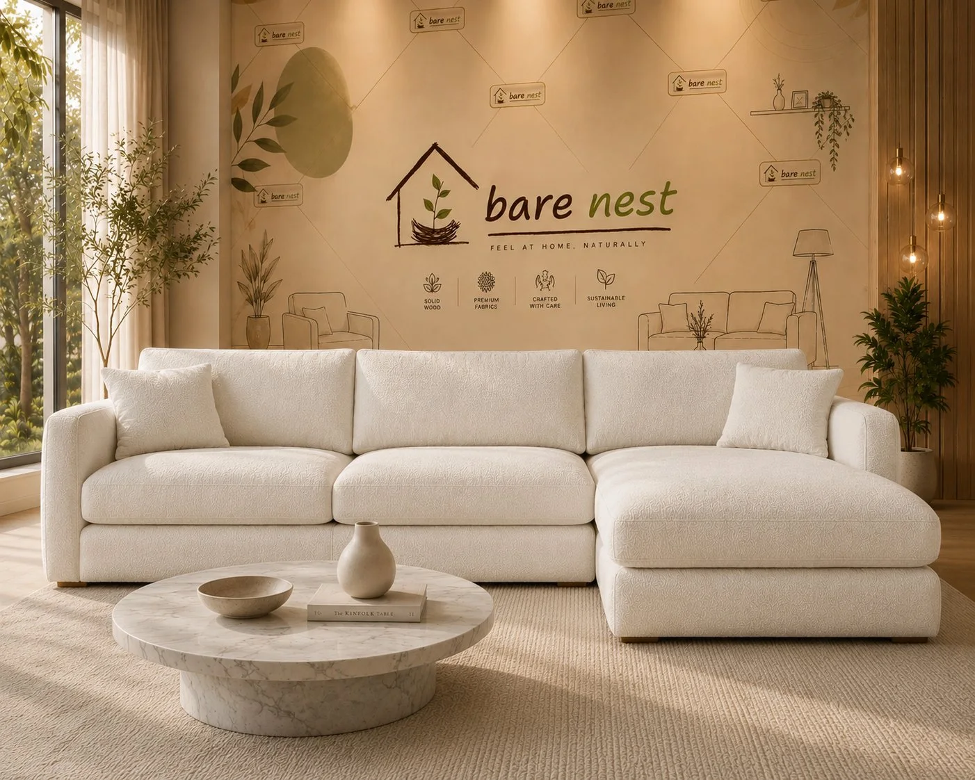 Luxe Ivory Cloud L-Shape Sectional Sofa detail 4
