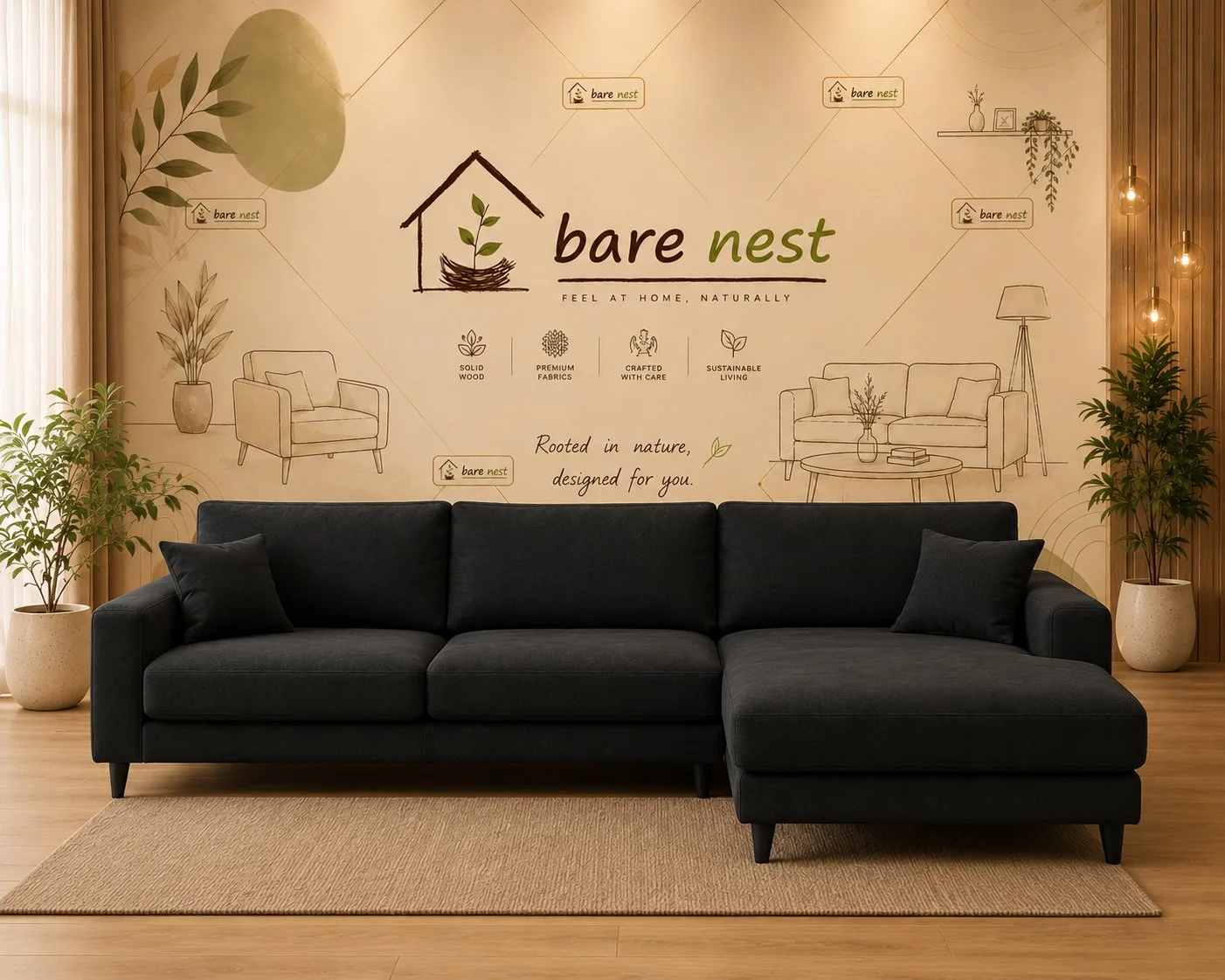 Luxe L-Shape Sectional Sofa detail 3
