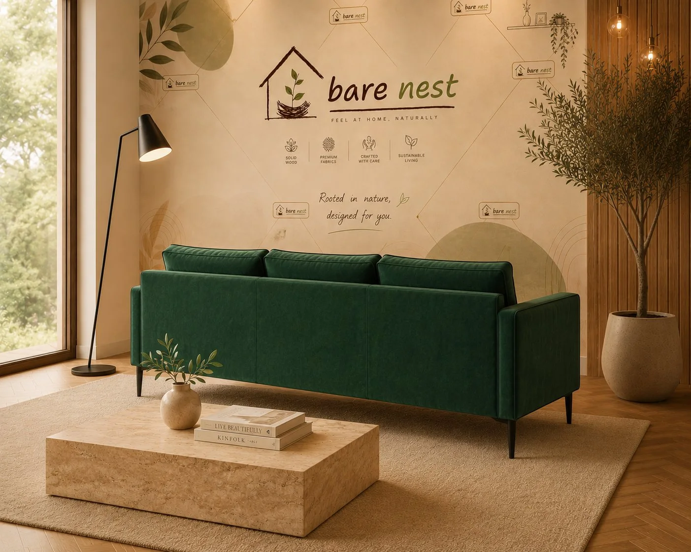 Bare Nest Emerald Velvet sleek detail 4