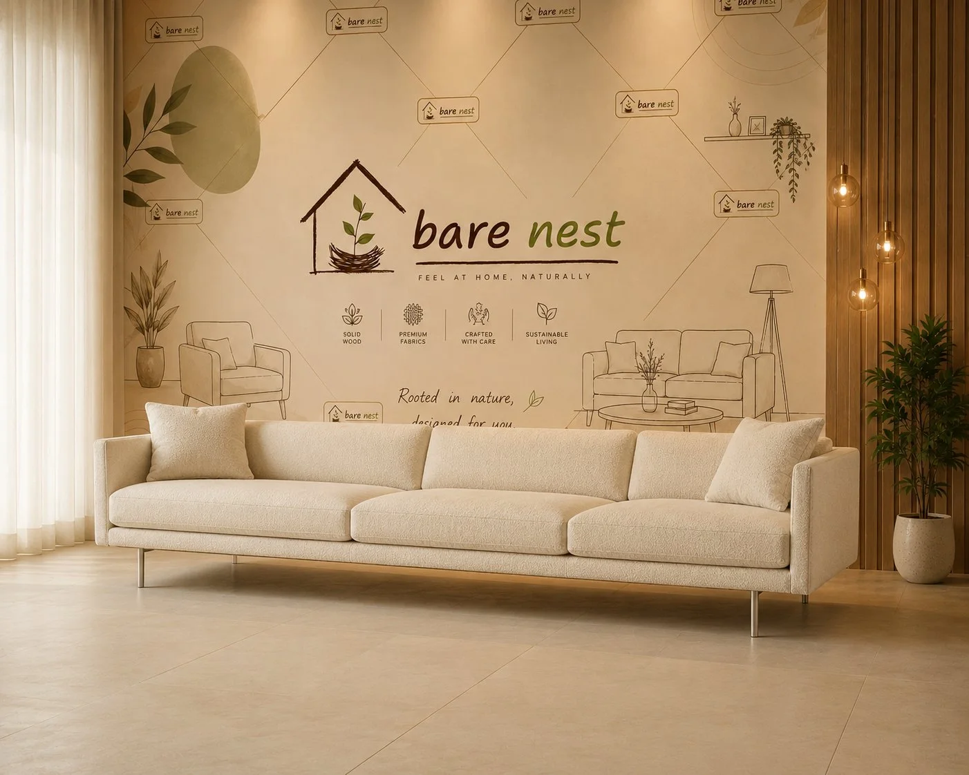 Bare Nest Luxe Cream 3s sleek detail 2