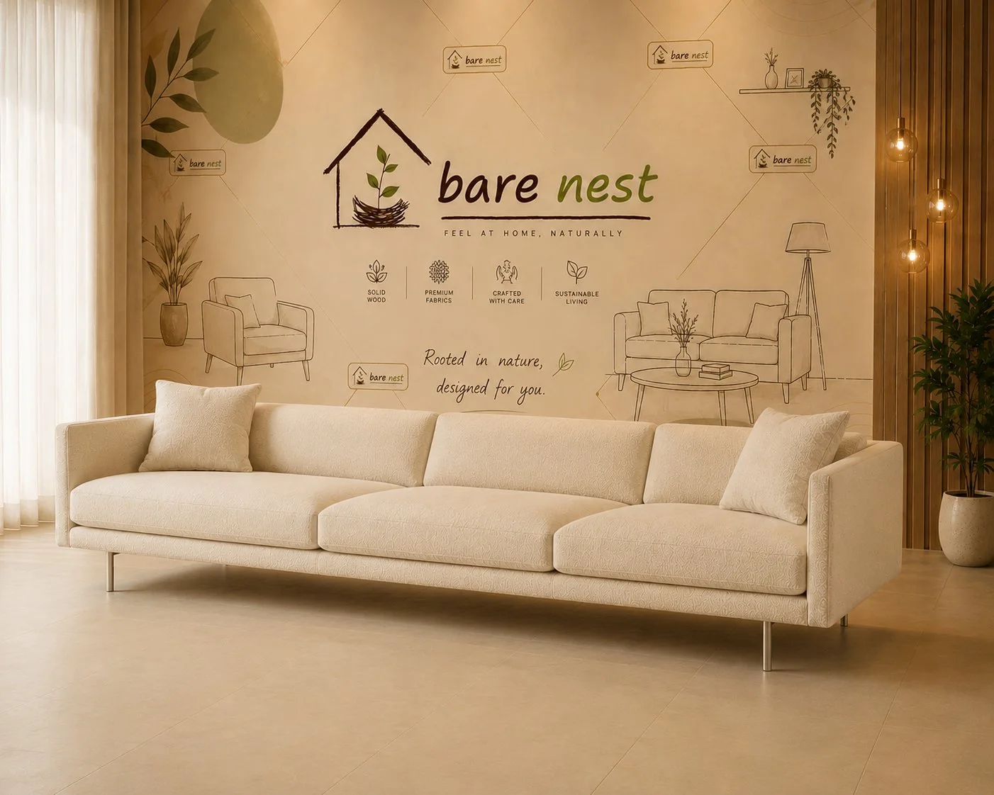 Bare Nest Luxe Cream 3s sleek detail 3