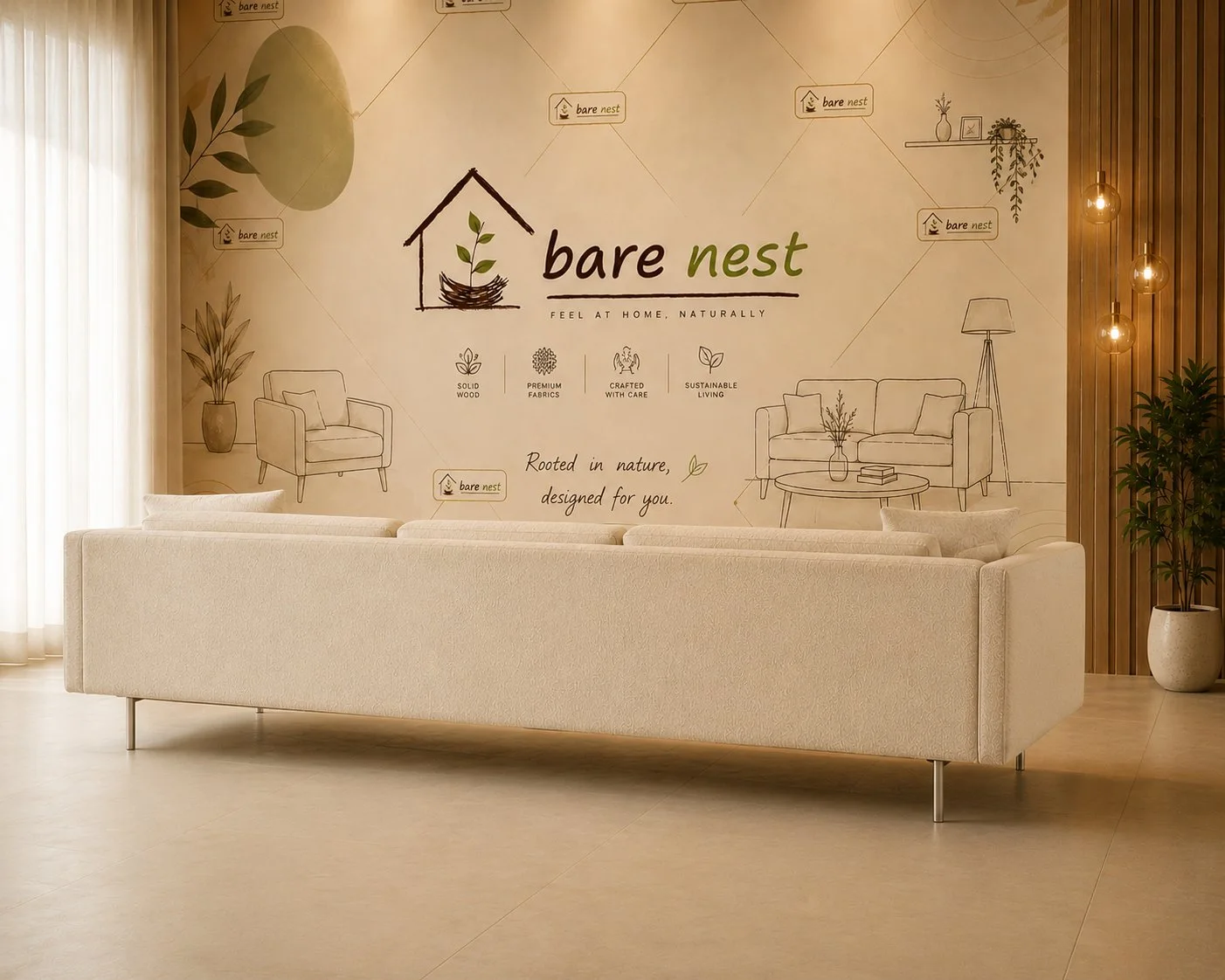 Bare Nest Luxe Cream 3s sleek detail 4