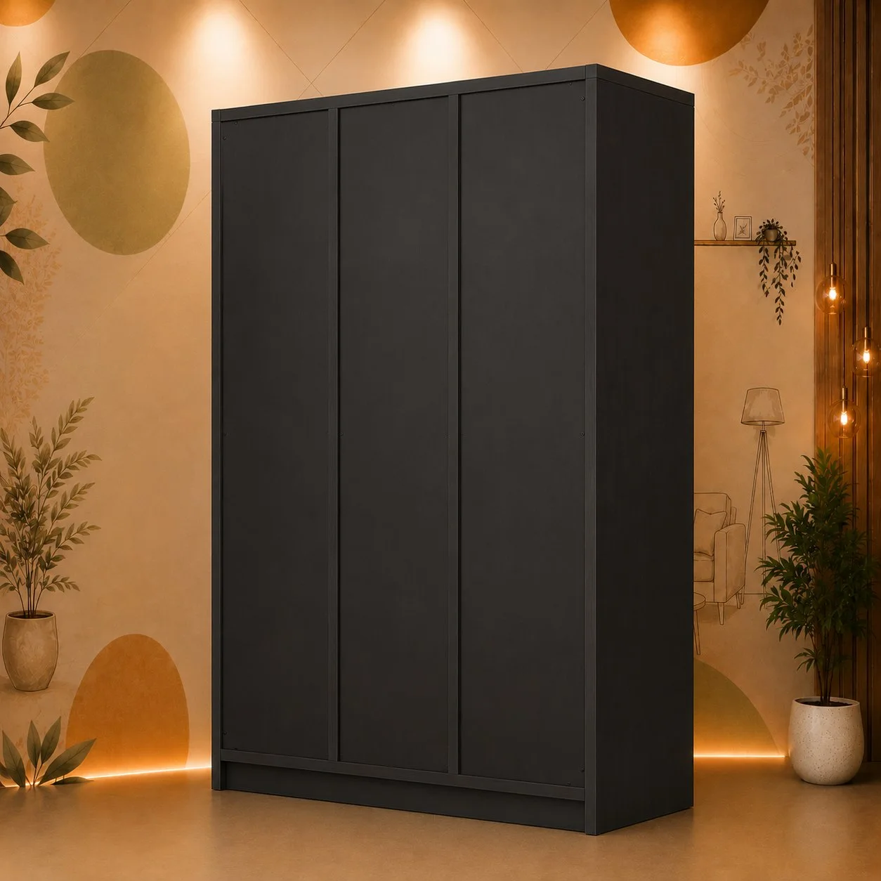 Noir Luxe Smoked Glass Wardrobe detail 4