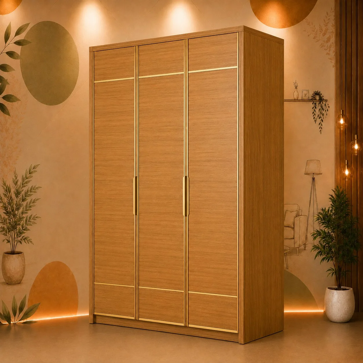 Aurelia Luxe Wooden Wardrobe detail 3