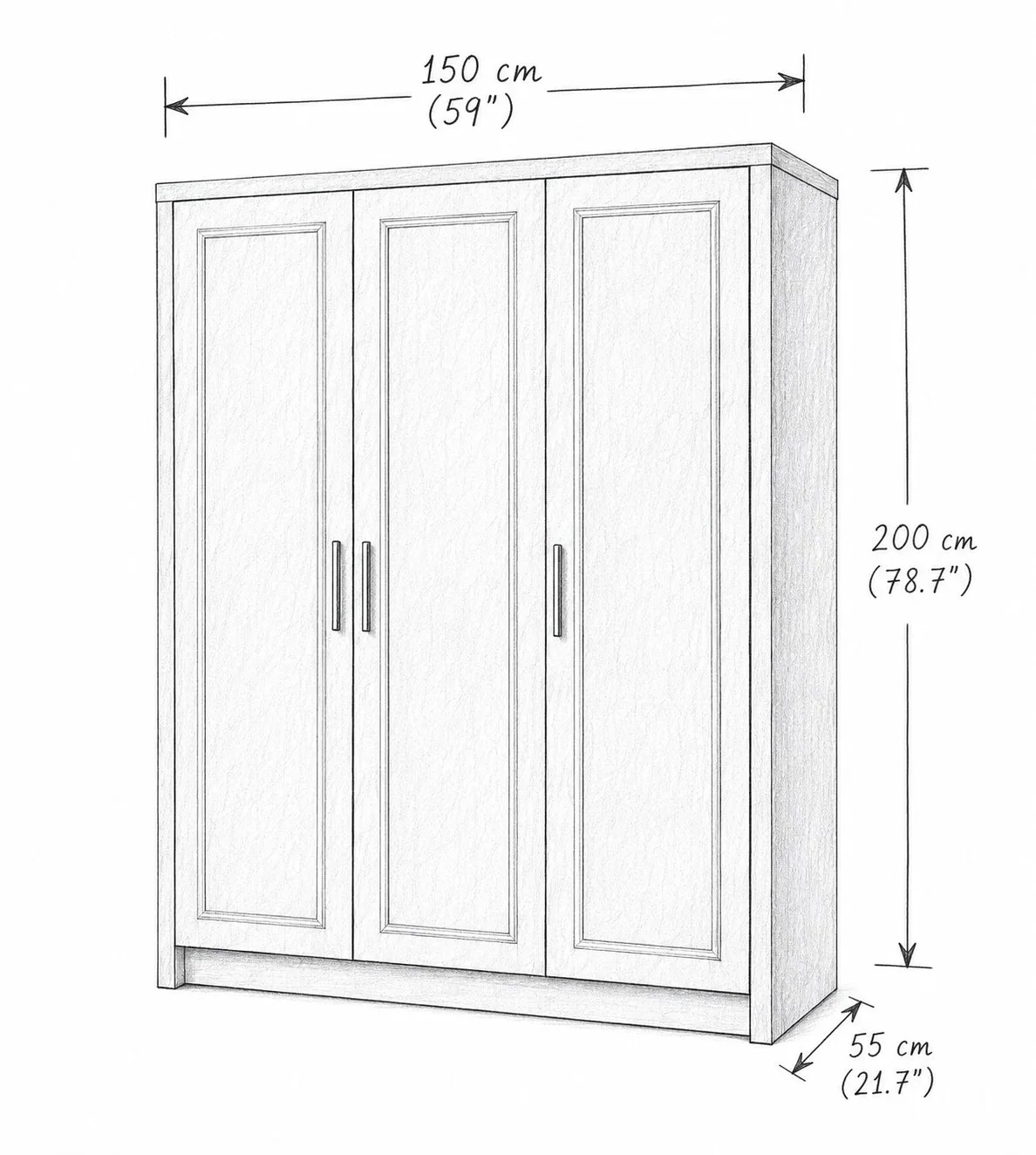 Elegance Taupe Three-Door Wardrobe detail 5